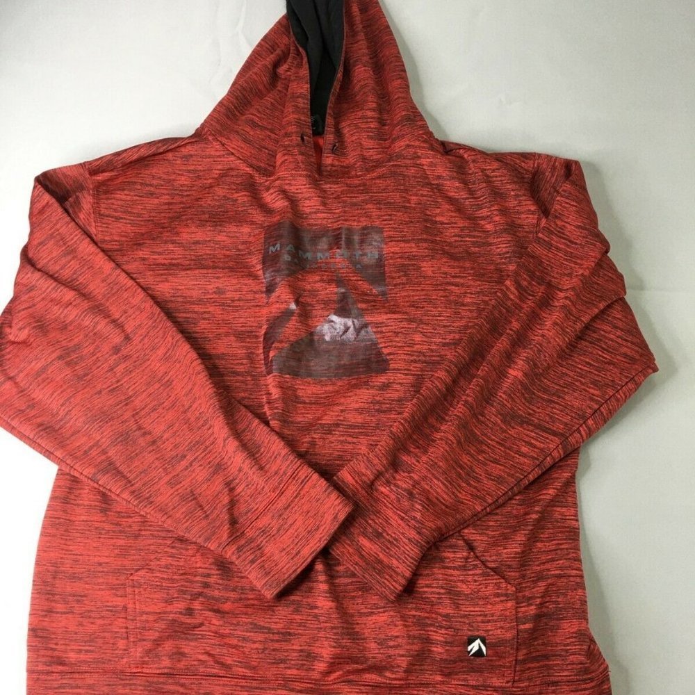 Mammoth California Mens Sweater Red Black Large Long Sleeve Hoodie Outdoor #0315